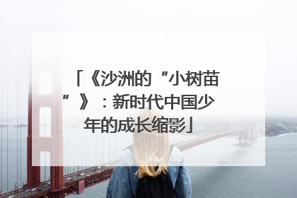 《沙洲的“小树苗”》：新时代中国少年的成长缩影