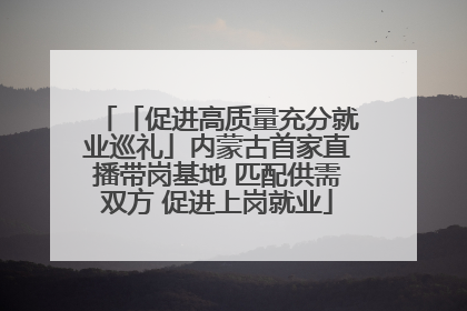 「促进高质量充分就业巡礼」内蒙古首家直播带岗基地 匹配供需双方 促进上岗就业