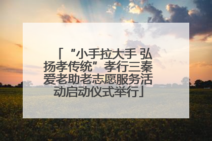“小手拉大手 弘扬孝传统”孝行三秦爱老助老志愿服务活动启动仪式举行