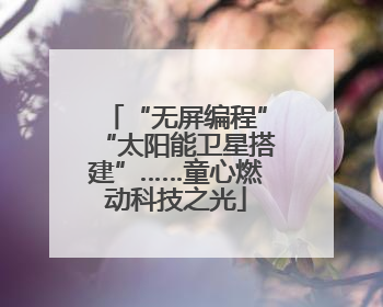 “无屏编程”“太阳能卫星搭建”……童心燃动科技之光