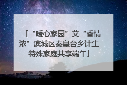 “暖心家园”艾“香情浓”滨城区秦皇台乡计生特殊家庭共享端午