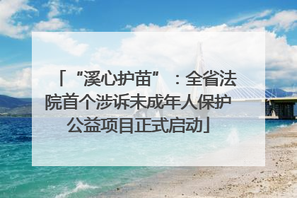 “溪心护苗”：全省法院首个涉诉未成年人保护公益项目正式启动