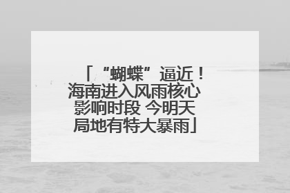 “蝴蝶”逼近！海南进入风雨核心影响时段 今明天局地有特大暴雨
