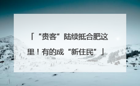 “贵客”陆续抵合肥这里！有的成“新住民”