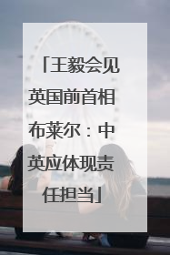 王毅会见英国前首相布莱尔：中英应体现责任担当