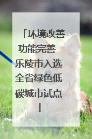 环境改善功能完善 乐陵市入选全省绿色低碳城市试点