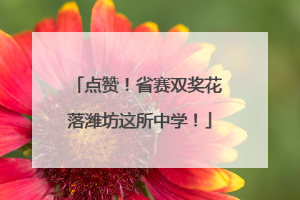 点赞！省赛双奖花落潍坊这所中学！