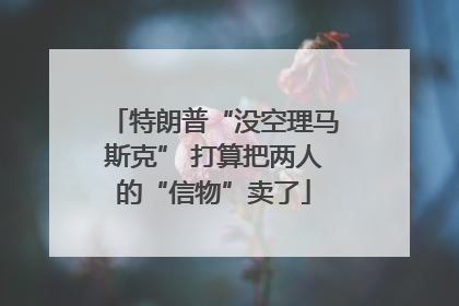 特朗普“没空理马斯克” 打算把两人的“信物”卖了