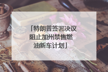 特朗普签署决议 阻止加州禁售燃油新车计划