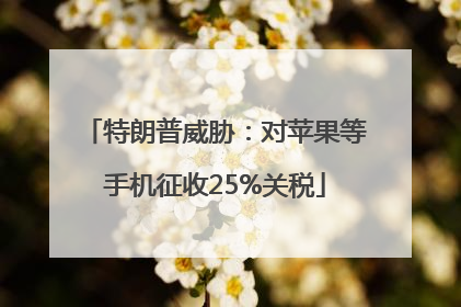 特朗普威胁：对苹果等手机征收25%关税