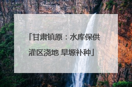 甘肃镇原：水库保供 灌区浇地 旱塬补种
