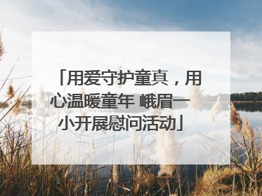 用爱守护童真，用心温暖童年 峨眉一小开展慰问活动