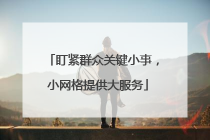 盯紧群众关键小事，小网格提供大服务