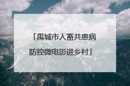 禹城市人畜共患病防控微电影进乡村
