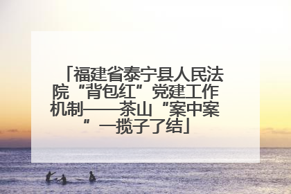 福建省泰宁县人民法院“背包红”党建工作机制——茶山“案中案”一揽子了结