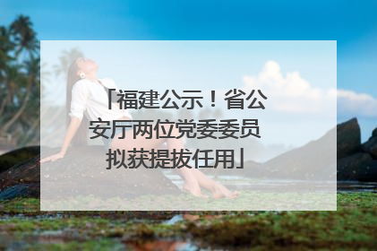 福建公示！省公安厅两位党委委员拟获提拔任用