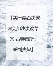 美一票否决安理会加沙决议草案 古特雷斯：感到失望