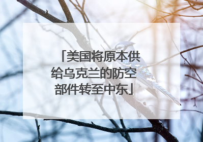 美国将原本供给乌克兰的防空部件转至中东