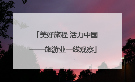 美好旅程 活力中国——旅游业一线观察