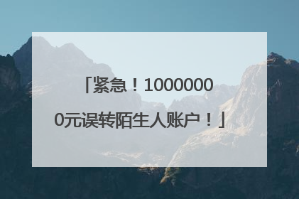 紧急！10000000元误转陌生人账户！