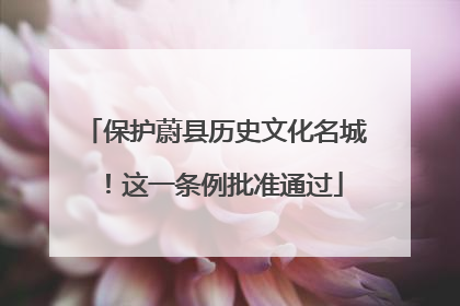 保护蔚县历史文化名城！这一条例批准通过