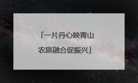 一片丹心映青山 农旅融合促振兴