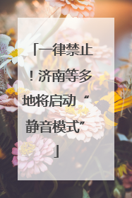 一律禁止！济南等多地将启动“静音模式”