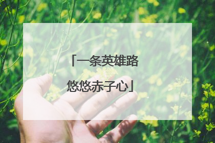 一条英雄路 悠悠赤子心