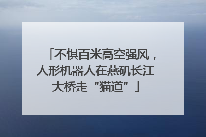 不惧百米高空强风，人形机器人在燕矶长江大桥走“猫道”