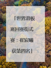 世界滑板巡回赛街式赛：崔宸曦获第四名