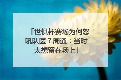 世俱杯赛场为何怒吼队医？周通：当时太想留在场上