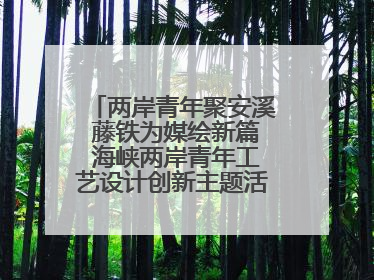 两岸青年聚安溪 藤铁为媒绘新篇 海峡两岸青年工艺设计创新主题活动开幕