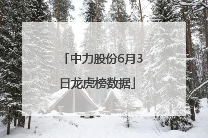 中力股份6月3日龙虎榜数据