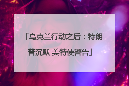 乌克兰行动之后：特朗普沉默 美特使警告
