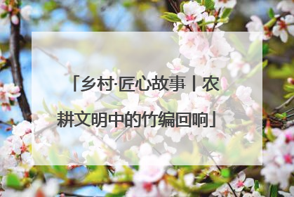 乡村·匠心故事丨农耕文明中的竹编回响
