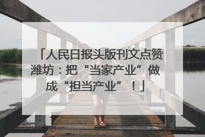 人民日报头版刊文点赞潍坊：把“当家产业”做成“担当产业”！