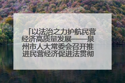 以法治之力护航民营经济高质量发展——泉州市人大常委会召开推进民营经济促进法贯彻实施座谈会