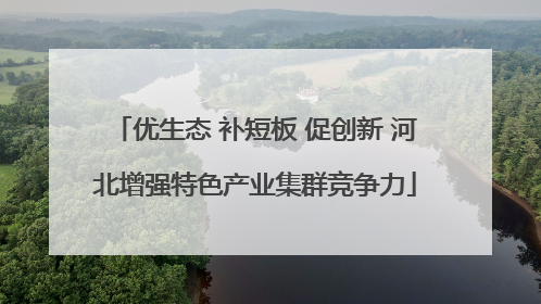 优生态 补短板 促创新 河北增强特色产业集群竞争力