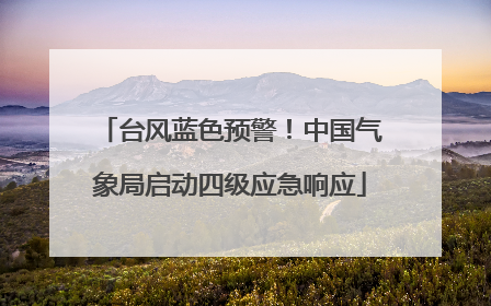 台风蓝色预警！中国气象局启动四级应急响应