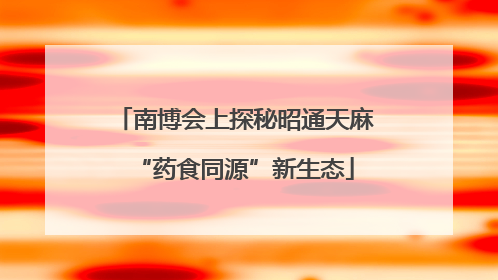 南博会上探秘昭通天麻“药食同源”新生态