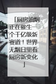 厨房油烟正在催生一个千亿级新赛道！世界无烟日里看厨房新变化
