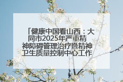 健康中国看山西：大同市2025年严重精神障碍管理治疗暨精神卫生质量控制中心工作培训班开班