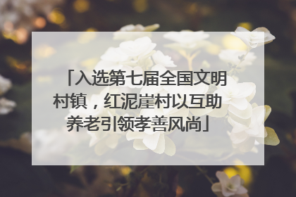 入选第七届全国文明村镇，红泥崖村以互助养老引领孝善风尚