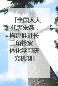 全国人大代表宋燕：构建推进长三角检察一体化学习研究机制