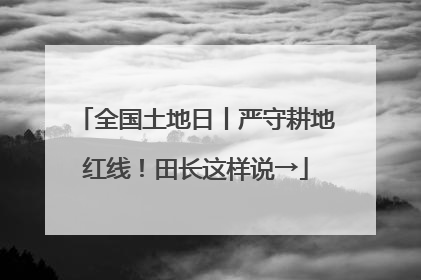 全国土地日丨严守耕地红线！田长这样说→