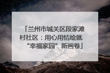 兰州市城关区段家滩村社区：用心用情绘就“幸福家园”新画卷