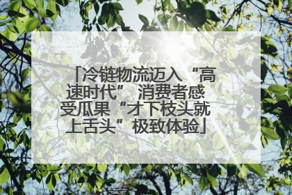 冷链物流迈入“高速时代” 消费者感受瓜果“才下枝头就上舌头”极致体验