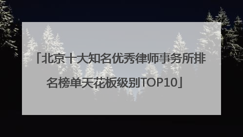 北京十大知名优秀律师事务所排名榜单天花板级别TOP10