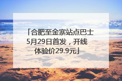合肥至金寨站点巴士5月29日首发，开线体验价29.9元