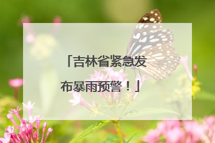 吉林省紧急发布暴雨预警！